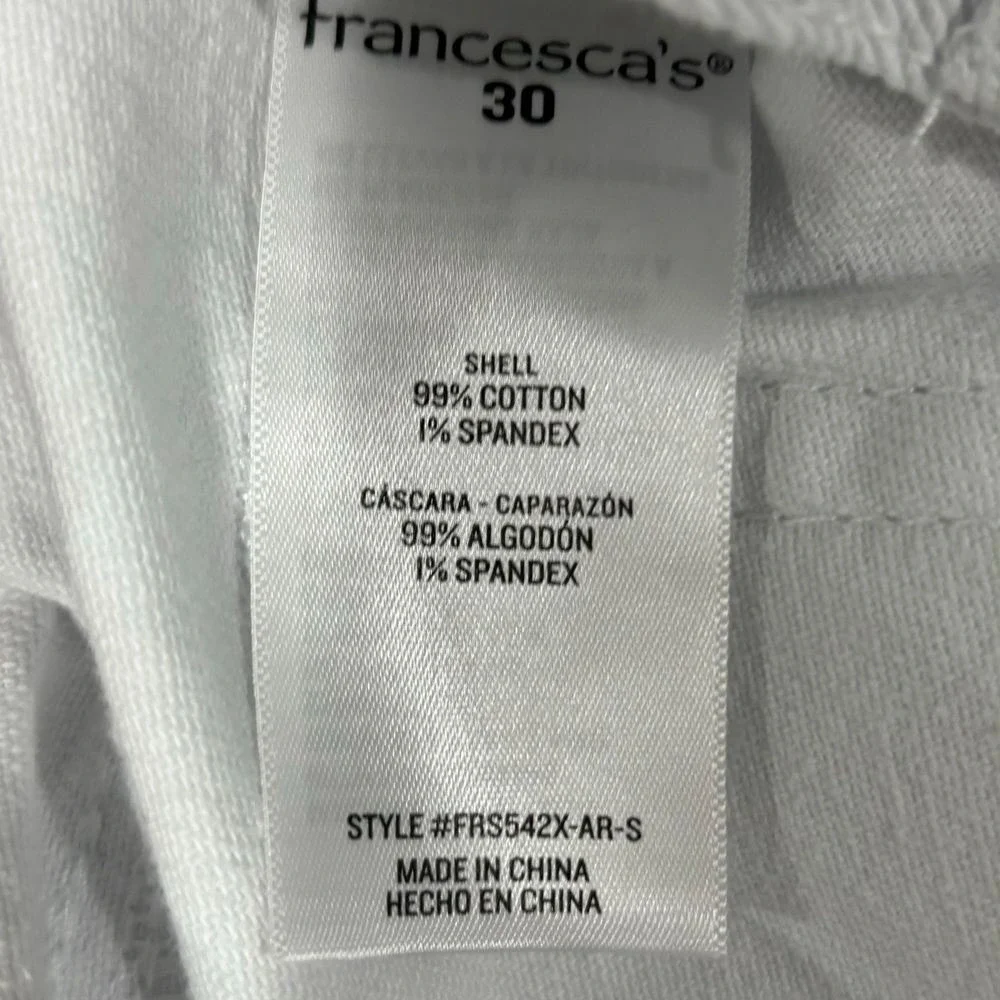 Harper Heritage White Distressed Jean Shorts Size 30‎ Francesca's